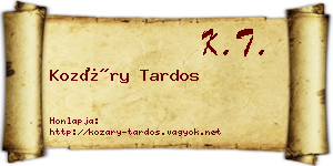 Kozáry Tardos névjegykártya